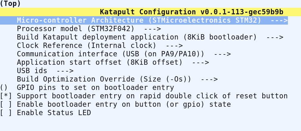 Katapult config screenshot for the Voron 0 display